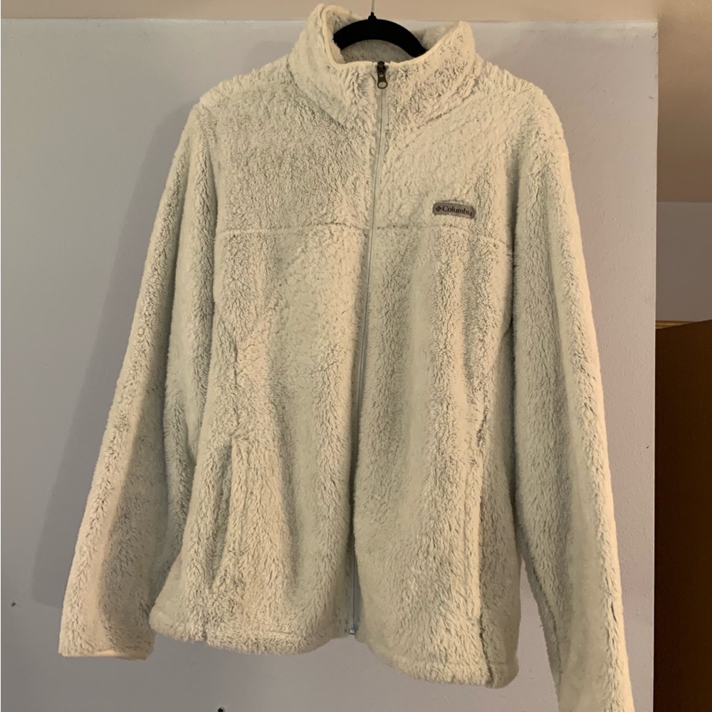 Columbia women’s Sherpa fleece jacket, cream color, XL